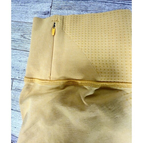 Gymshark Women's Leggings L Yellow Whitney Simmons High Rise Pocket Ruched Back - Picture 5 of 10